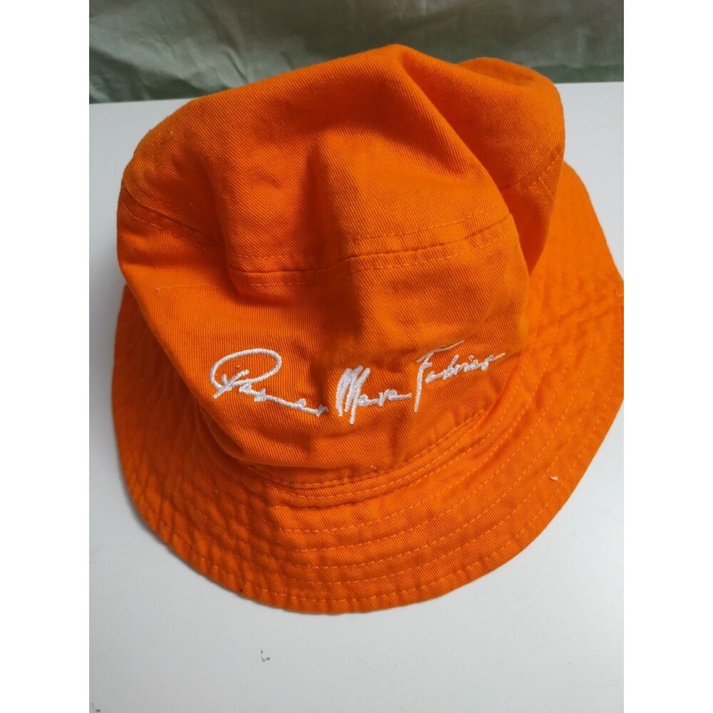 Power Moves Fabric Bright Orange Bucket Hat Fishing Hunting Stylish Unisex